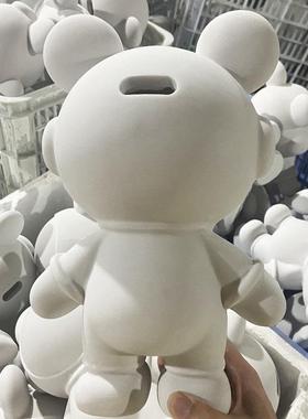 树脂流体白胚太空兔网罐红流体太空存钱ZUR手白胚工diy客熊厅摆件