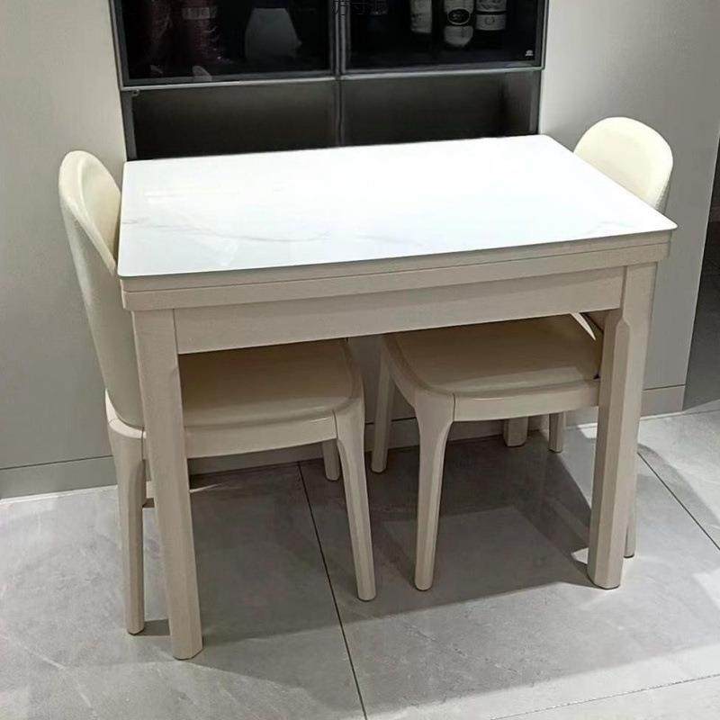 岩板餐桌折叠餐桌桌椅组合家用小户型实伸JZC缩现代约子简木长方