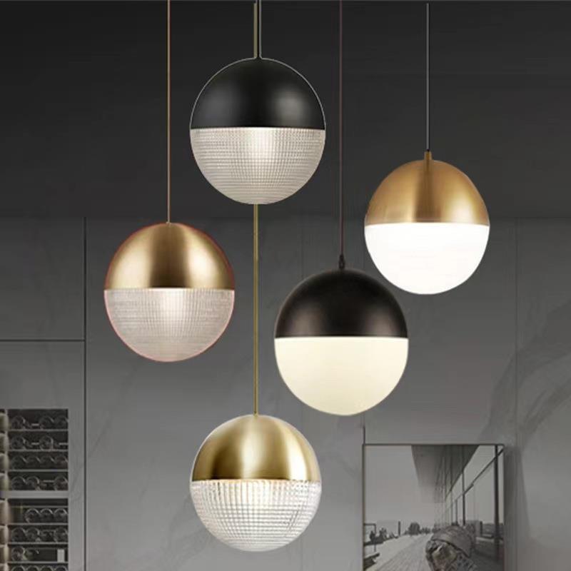 北室头吊灯现代简约轻奢卧吧台餐厅灯欧床单43头金色玻璃圆球小吊