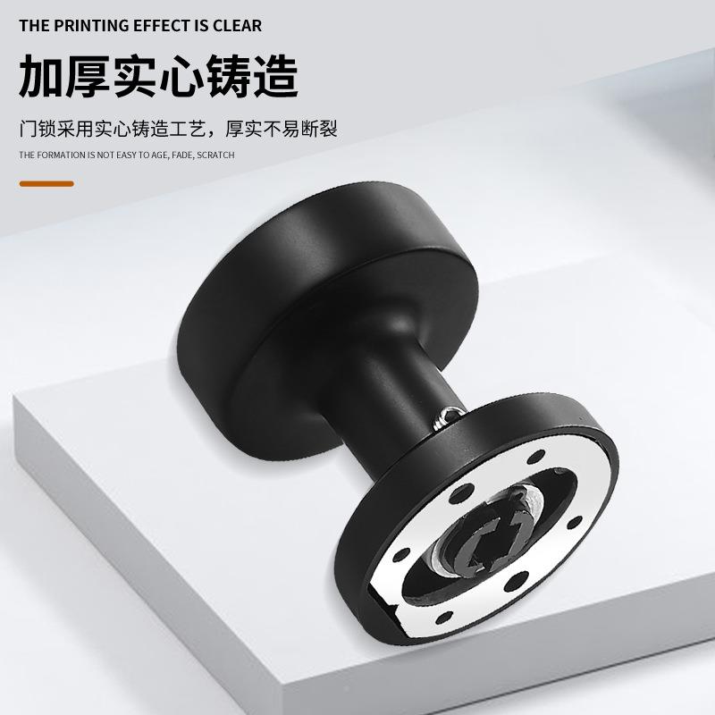 家用房锁门背墙圆形无钥匙单隐形门94门锁卧室静音锌景合金面隐形