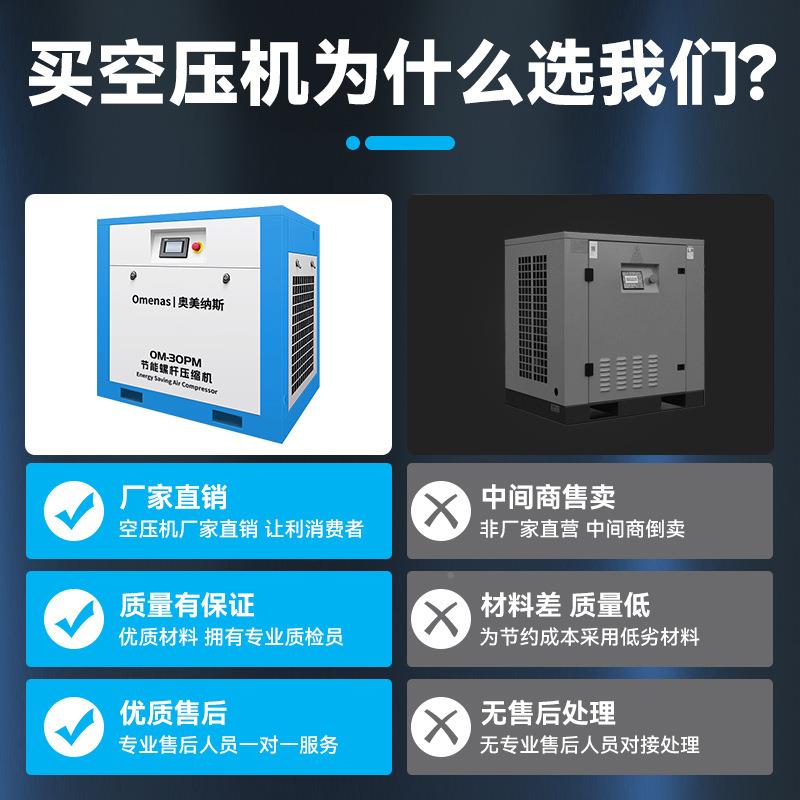 永磁变OM-301频螺杆式空压机22k空w业级超静音37工千220V气泵瓦气