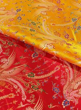 竞150门幅百朝凤儿童拜年服礼服出鸟服婚庆喜演娃织锦RGQ缎布料宇