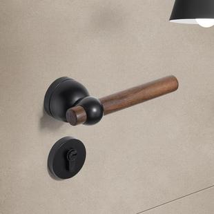 胡桃木门锁实室内磁家用木房门锁卧AY2 M10室木卫门把手分体锁生