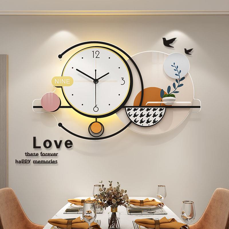 网红餐厅时代尚欧式挂钟客钟厅家用艺术奢时钟现装饰静音挂CDC39