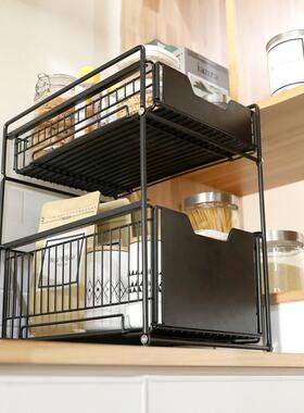 推式厨拉房水下槽置物架可拆纳整KM-55001理架卧室办公收室浴室收