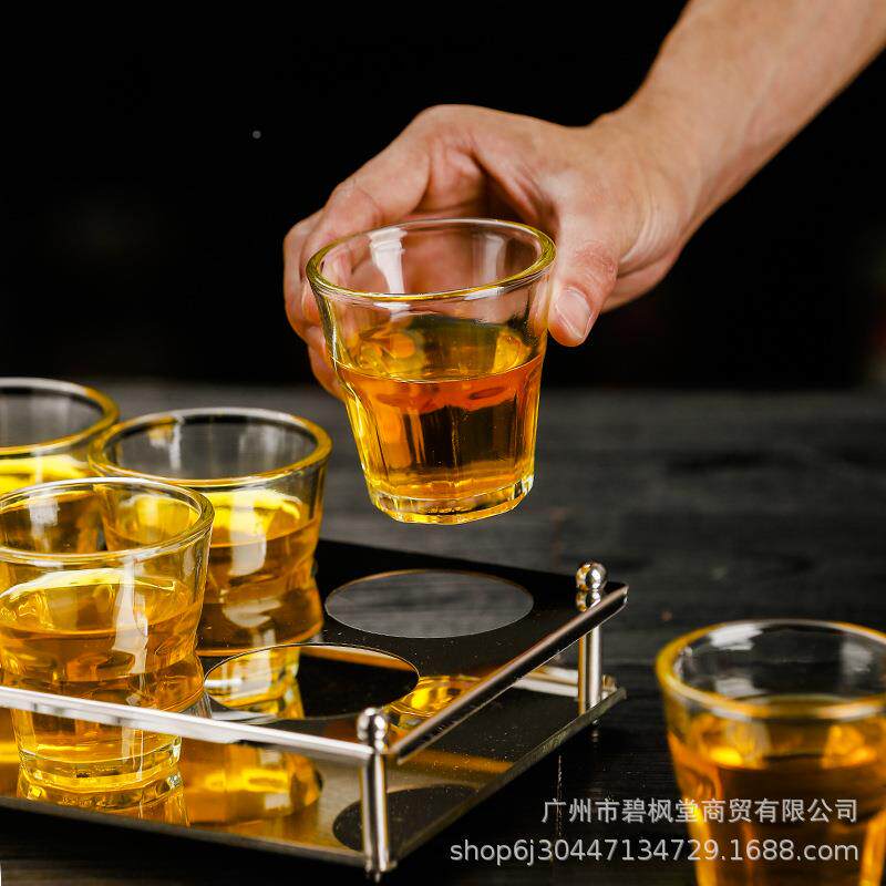 无品牌/KV酒吧商用八角酒杯钢玻璃防摔酒杯二两白酒杯厚底啤子化