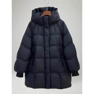 连帽宽松中长款 大码 新款 云朵泡芙羽绒棉服女冬季 加厚棉袄外套 女装