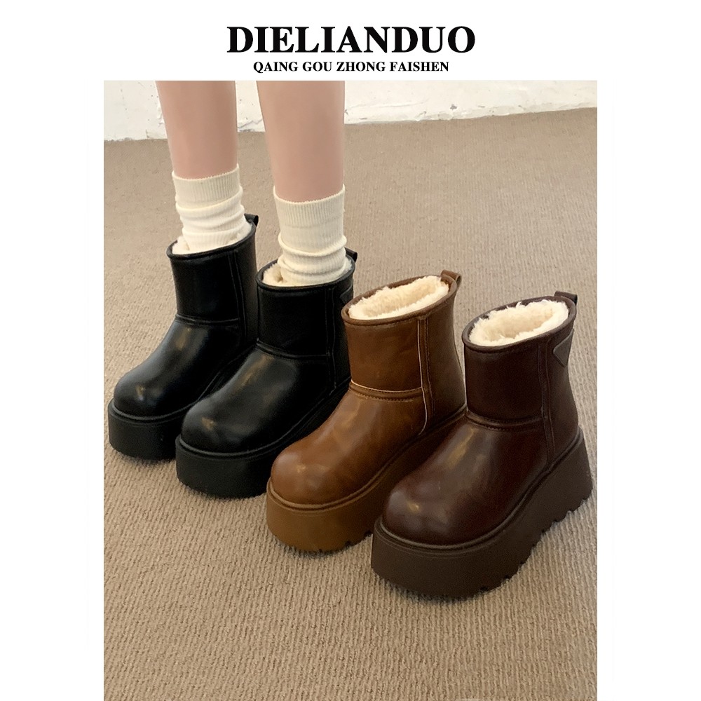 雪地靴女款2025新款冬季加绒加厚棉鞋小个子厚底增高短靴保暖棉靴,女鞋,时尚雪地靴,淘宝优惠券,粉丝福利购,淘宝优惠卷