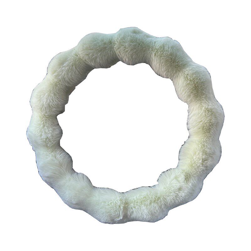 汽车方向盘套女韩国可爱冬季保暖泡泡绒波浪防滑不掉毛通用型把套