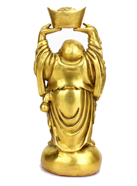 铜弥勒佛大肚佛摆件举手笑佛家居装饰摆件客厅书房工艺品