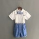小主持人演出服背带裤 男童礼服夏儿童花童宝宝周岁小西装 套装