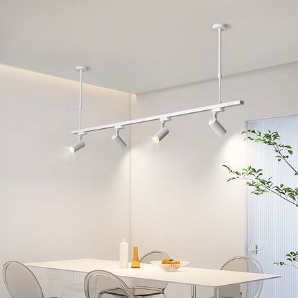 明装轨道调节伸缩吊杆射灯餐厅服装店水果店铺商用吸顶LED导轨灯