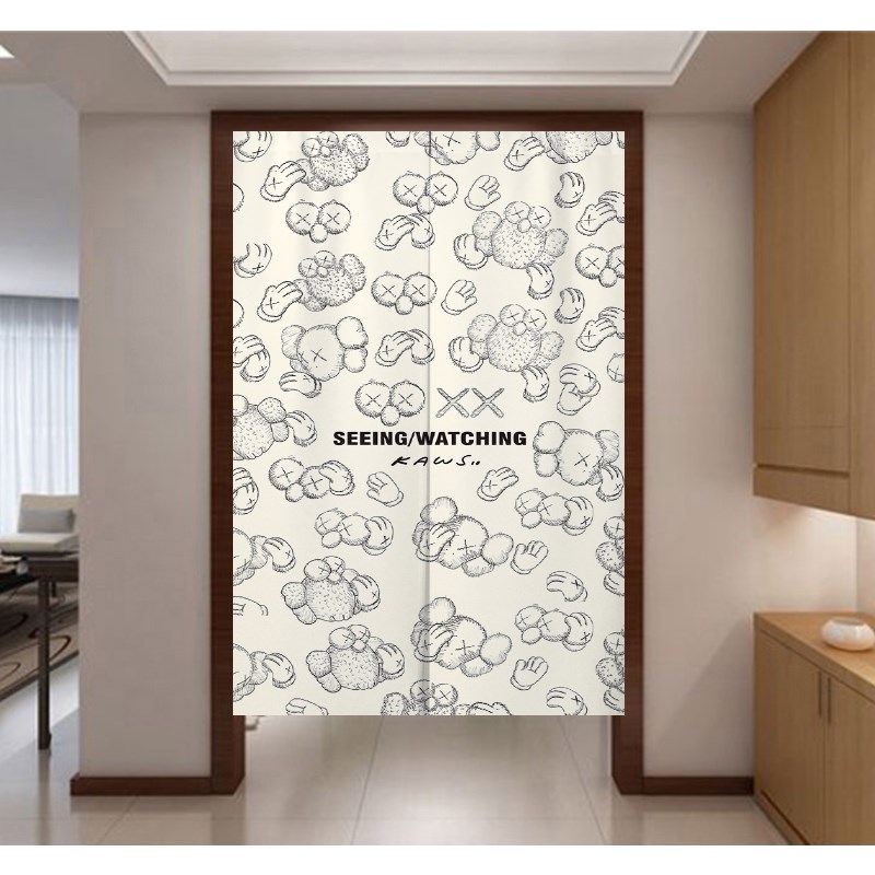 定制网红门帘隔断帘卧室房间家用免打孔遮挡厕所布帘子卫生间挂帘