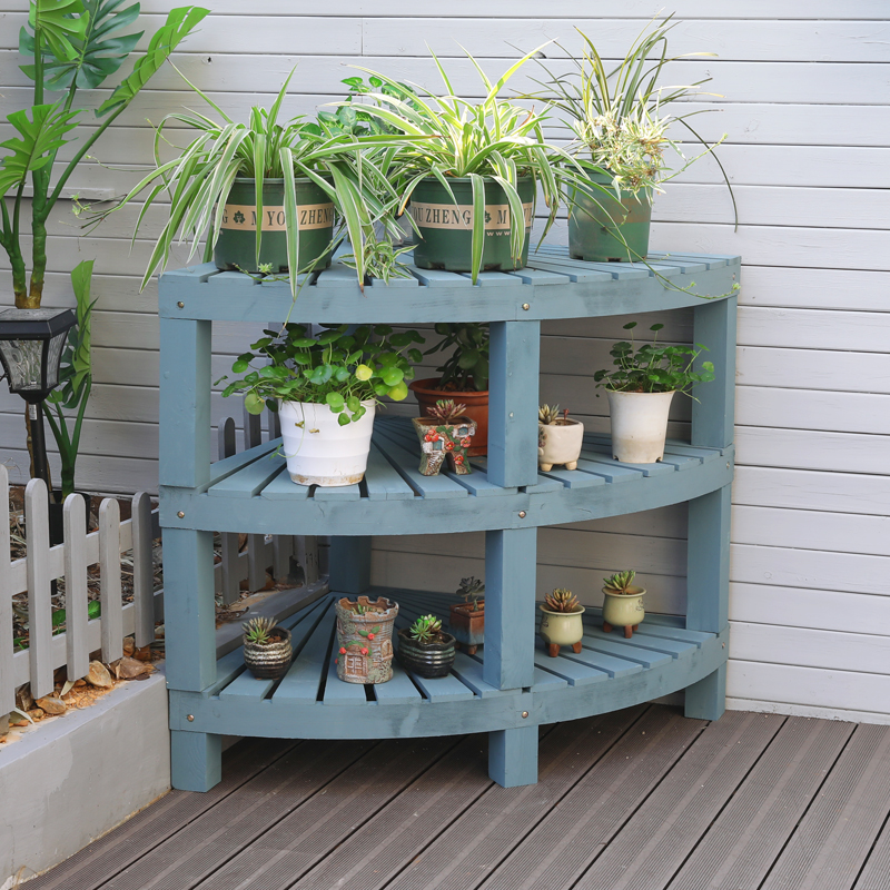 防腐实木户外落地式多功能转角阳台花盆庭院靠墙阶梯落地形式架子