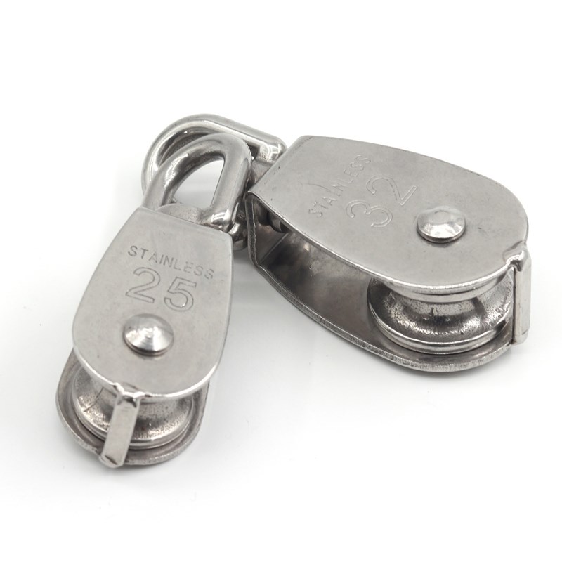 304不锈钢滑轮钢丝绳吊环轨道轮牵引定滑轮起重轴承滑轮重型单轮