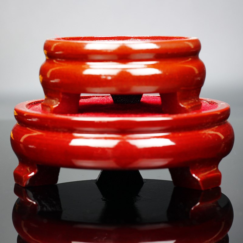 圆木底座工艺品木托摆件大小号舍利塔底座琉璃圆托盘奖杯酒柜底盘