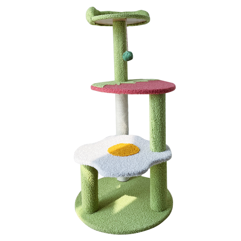 小型猫抓板猫窝猫树彩色跳台猫爬架一体剑麻抓柱幼猫玩具猫咪用品