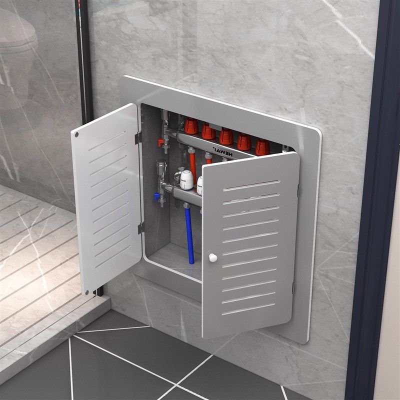 地暖分水器遮挡罩墙面洞口遮丑挡板橱柜防水遮挡门暖气阀门遮挡柜