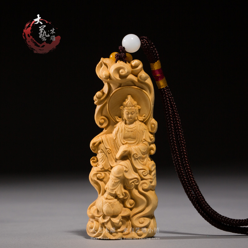 黄杨木雕佛像吊坠男士把玩物件文玩手把件雕刻工艺品观音菩萨挂件