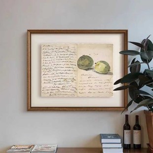 饰画中古挂画法式 马奈 裱装 装 复古餐厅咖啡厅壁画 信印象派悬浮式