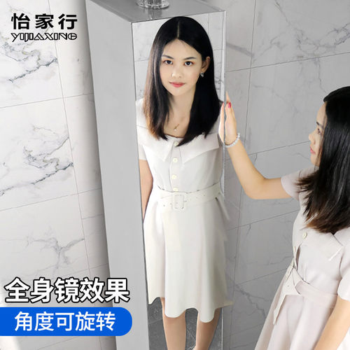 旋转镜柜挂墙式不锈钢浴室镜柜边角柜卫生间穿衣全身镜转动镜子