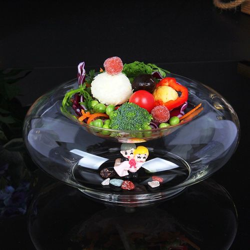 创意特色意境菜餐具耐热双层玻璃空底沙拉碗分子料理美食酒店餐具