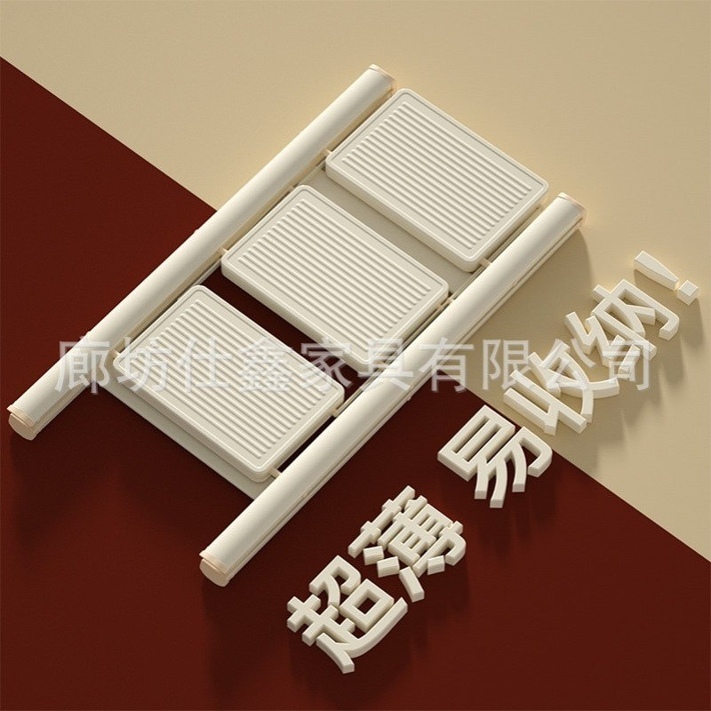 奶油风花架梯子家用拆叠梯室内多功能人字梯梯子凳子兩用置物步梯