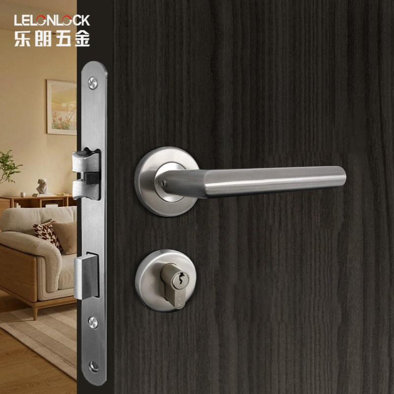 304不绣钢静音锁卧室房门分体锁 内门锁房门锁木门锁卧室锁执手锁