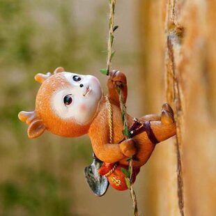 小鹿摆件动物壁挂件户外庭院攀登爬树管道民宿幼儿园阳台造景装饰