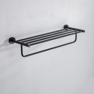 厂货809源生间五置物架卫304不锈钢浴巾架家卫生间黑色毛巾架金挂
