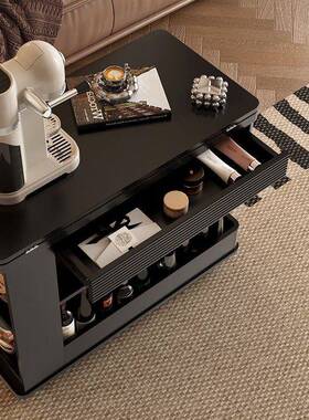 法式实木移小户型LSS几茶实木小推车沙发几客厅多功能动折叠边小