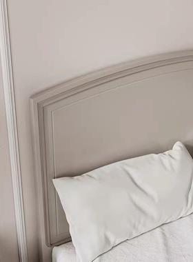 美式奢实EIG木浅灰色双人床1床.8米现代简轻主约卧婚床1.5米次卧