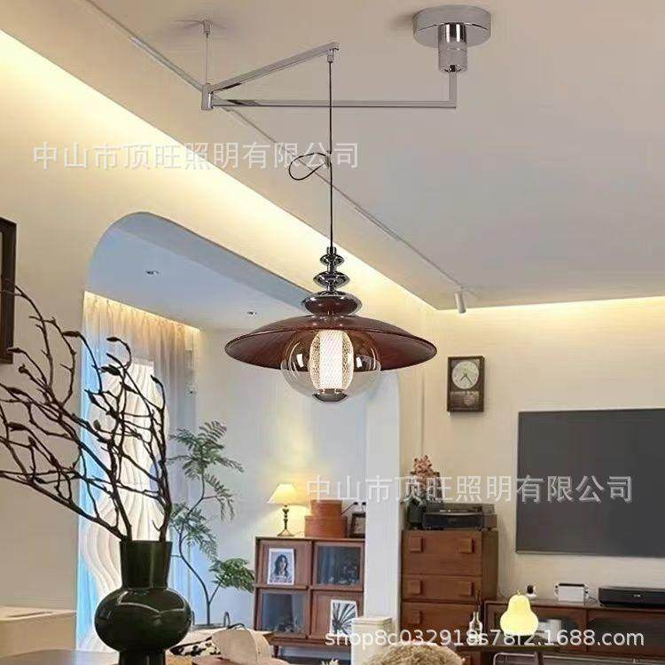 意式轻奢吊灯新中新式复古大气2025室年桃款955胡木色客厅卧餐厅,家装灯饰光源,智能吊灯,淘宝优惠券,粉丝福利购,淘宝优惠卷