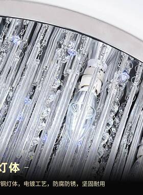 简LED吸灯客厅水31813晶灯客厅约灯长方形现代大气变色灯具家顶装