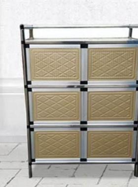 厨房收纳柜带餐门加厚碗不LEU锈钢合铝金柜子柜子柜边柜橱碗柜灶