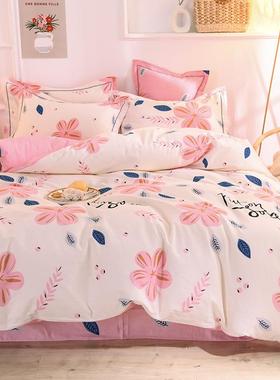 春夏加厚磨纯棉床上1用品四件套07910全棉床笠毛床4单人被套罩三