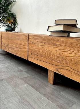 榆老木视电柜全RJH实木复古纳客厅斗柜家具中古收柜子