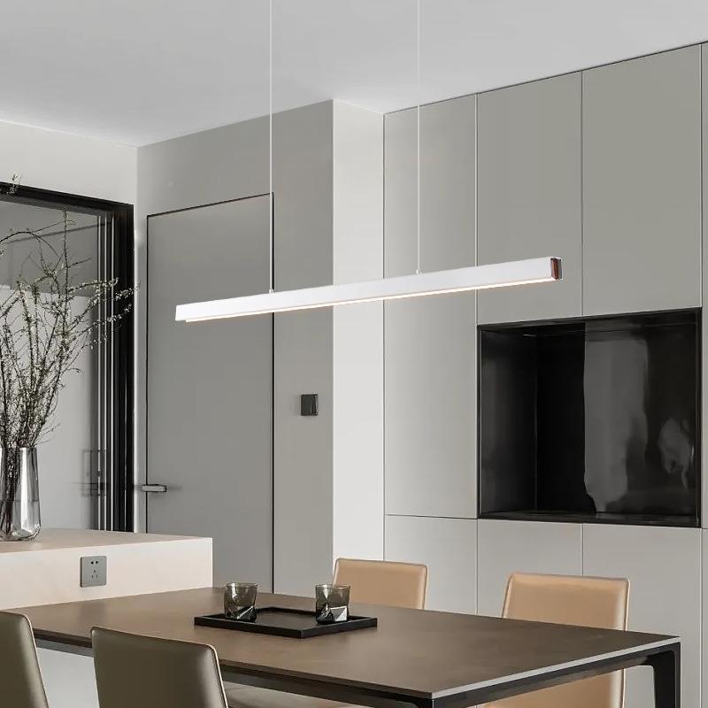 设计师餐837厅吊灯约现办代一字简长条餐简桌吧台灯极网红前台公