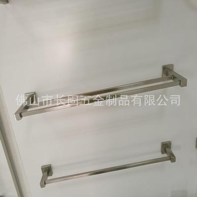精铸巾265架方座拉丝亮光3室04不T绣浴钢双杆毛巾浴挂件S-V0803