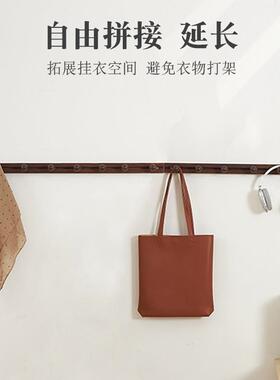 动实木服挂钩免孔门衣后挂衣架墙上壁挂打入户玄关一排F976JSTJ式