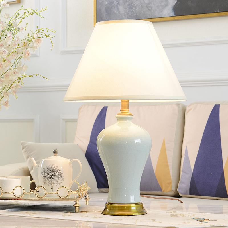 用百搭古铜陶瓷KLC台灯卧室头家温馨客厅极书简床房茶几欧式花瓶