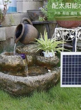 园假山流喷泉水景水装QBE景饰摆件造循环外室内户自动鱼池阳台庭