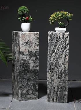 摆台保大理石展示台实心麦泰山装AL101987石玄柱关户外子太中式石