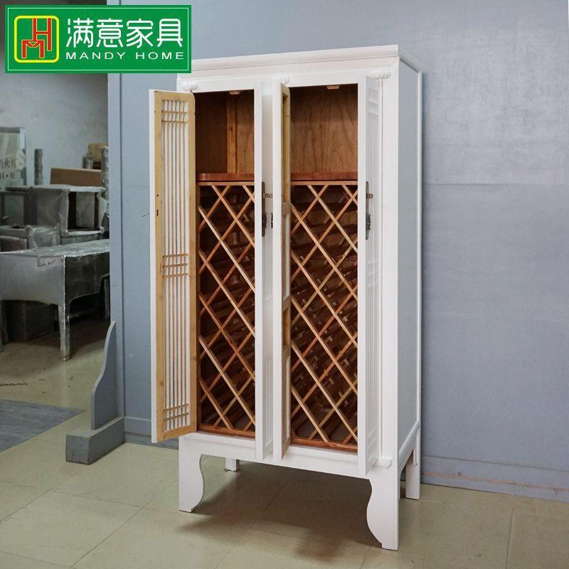 复古简约中19734实式古典木酒柜新展款示柜轻奢家用仿古雕刻做旧