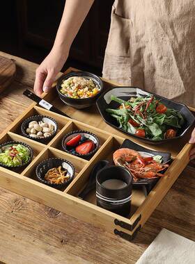 款?2宫025新格日式民宿餐具分餐盘碗碟套装早餐托Fh($pd$p盘商用
