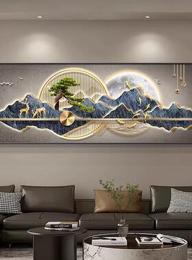 有靠壁山现代轻奢客挂厅NTL沙发装饰画新中式山水画茶室办公背室