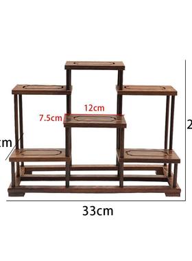 鸡木博古无品牌/架紫砂壶多架中式实木宝阁置物架子翅茶壶架摆件