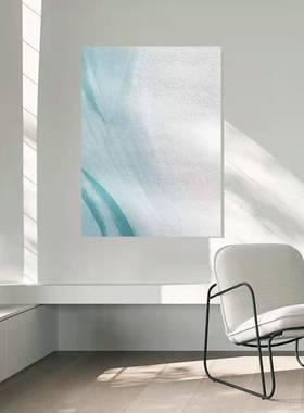 入YVE户浪玄关纯手蓝色砂岩海绘装饰画挂客厅肌理画餐厅现代简约