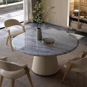 SDH912 型意式 轻奢大理石圆餐桌家大餐户圆形饭桌高端别墅天用然