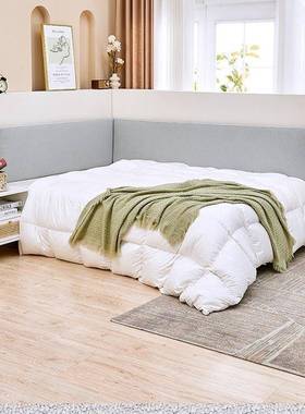 迪绒榻头榻米床软包床边靠背垫防撞F98JM7S7墙围可自粘泰拆洗